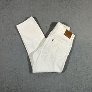 Levi 501 Jeans Womens 28x26 White Jeans Button Fly #3622